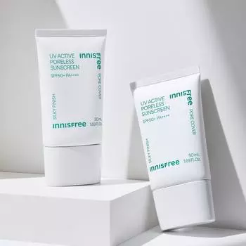 [Double Planning] Солнцезащитный крем Innisfree UV Active Poreless SPF50+ PA4+ 50 мл, 2 шт., корейская косметика