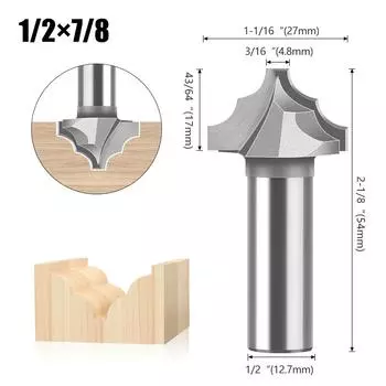 Double R Line Knife Slotting Knife Door Plate Knife Flower Line Knife Door Core Plate Milling Cutter Double R Line Knife Engraving Machine Cutter Double R line knife 1/2 * 7/8