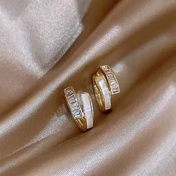 Double Shell Zircon Earrings Earrings for Women 2025 New Arrival Best Selling Unique Earrings Accessible Luxury Fancy Graceful Earrings Shell zircon earring
