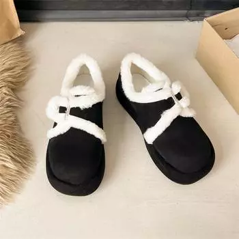 Double shoes snow boots women s new outer wear thick-soled heightening plush shoes cotton shoes 35