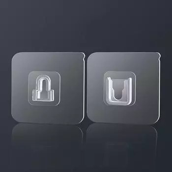 Double-Sided Adhesive Wall Hooks Multi-Purpose Transparent Hooks W aterproof Clothes Hats Towel Hooks Kitchen Bath Door Hooks