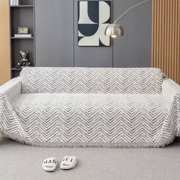 Двусторонний чехол для диванного полотенца из шенилла с волнистым узором, универсальный однотонный цвет, новый чехол для диванной подушки, нескользящий чехол-одеяло на все времена года 180*130cm