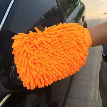 Double Sided Cleaning Wool Gloves Glass Wiping Car Washing Cleaning Cloth Cloth Washing Car Maintenance Tools красный