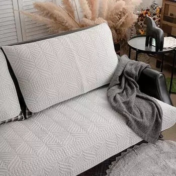 Двусторонняя четырехсезонная хлопковая двухсторонняя диванная подушка Подушка Универсальная ткань Серая Простая модная вышитая диванная подушка-полотенце 70*70cm