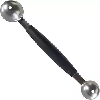 Double-Sided Fruit Melon Baller Spoon, 2 in 1 Stainless Steel Scoop Cutter 19cm чёрный