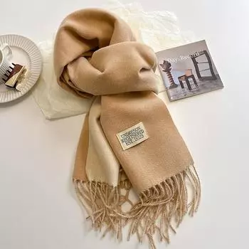 Double-sided Imitation Cashmere Scarf Women s Winter Warmth Couple High-end Mid-length Scarf Solid Color All-match Shawl One size