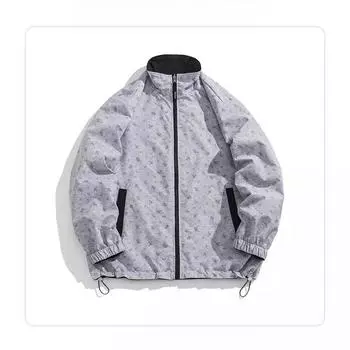 Двухсторонняя куртка трендовая мужская осенняя новинка двухсторонняя одежда мелкий цветочный повседневный японский гонконгский стиль куртка трендовая S