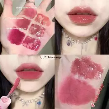 Double Sided Lip Glaze Full Gloss Mirror and Matte Velvet Long-lasting Color Moisture Stain Resistant Cosmetic, 05+Normal Specification, 1 Piece