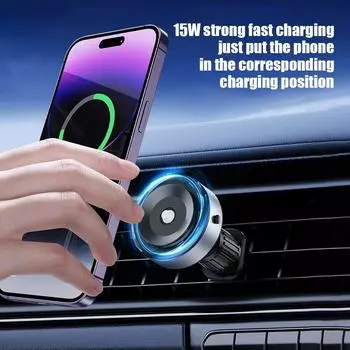 Двусторонний магнитный автомобильный держатель для телефона, беспроводная зарядка, автомобильный GPS-навигатор, универсальные аксессуары для салона автомобиля серебряный