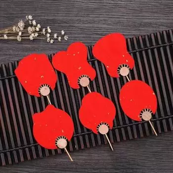 Double-sided Mini Palm Fan Special-shape DIY Blank Hand Fan Vintage Xuan Paper Fan Ink Painting Style 3-Random