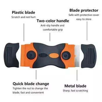 Double Sided Scraper Window Cleaner De-icing Cleaning Tools Clean Shaver Glue Squeegee Blade Kitchen Household Accessories Home