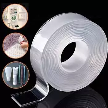 Double-sided tape, transparent, super strong, high viscosity, no marks, waterproof, heat resistant, reusable, washable, DIY, anti-slip, anti-slip, fix