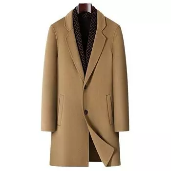 Двустороннее шерстяное пальто средней и длинной длины с утолщенным воротником и съемной пуховой подкладкой. Шерстяное пальто 170