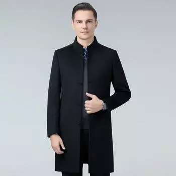 Двустороннее шерстяное пальто зимнее корейское шерстяное пальто длинное деловое кашемировое пальто для молодежи и среднего возраста новое шерстяное пальто для мужчин 170