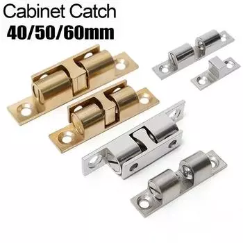 Double Spring Steel Ball Catch Latch for Furniture Cupboard Cabinet Door Damper Buffer Adjustable Closet Tension Latch