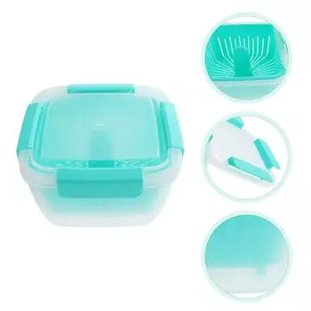 Double Storage Box Boxes Sealed Container Food Fruit Containers Sink Dish Drain Basket for Lettuce Keeper Sauce