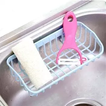 Double Suction Cup Kitchen Drainage Shelf Multifunctional Sponge Storage Rack(random color)
