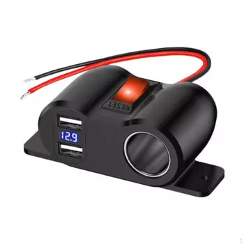 Double USB Outlet Car Lighter Socket 120W 2 in 1 for RV Truck Vehicles