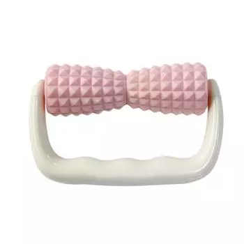 Double Wheels Hand-held Muscle Massage Roller Pressure Neck Fitness Physiotherapy Massage Roller Sculpting Lymphatic Drainage