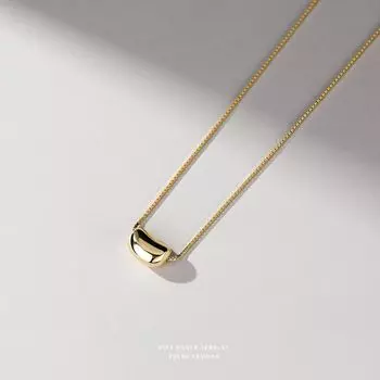 Doudou Necklace for Women 2025 New Arrival Pendant Ornaments Sterling Silver Clavicle Chain Everyday Joker Women s Gold Niche Style Beans-Gold([With certificate-support Review]])