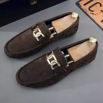 Doudou shoes men s 2025 autumn new soft-soled breathable lazy driving shoes business casual foot loafers 39