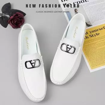 Doudou shoes men s 2025 new autumn lazy men s casual loafer leather shoes business foot cover light 38