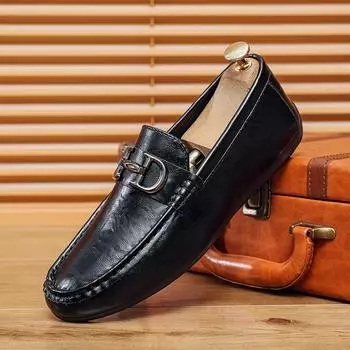 Doudou Shoes Men s High-end New Men s Business Casual Leather Shoes One Pedal Sleeve Lazy Loafers Live Men s Shoes 39