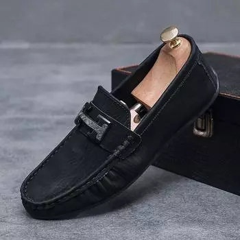 Doudou shoes men s low-top foot cover breathable one-pedal loafers H-shaped round head fashion casual shoes men s lazy shoes 38