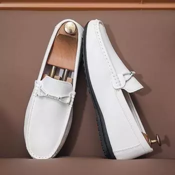 Doudou shoes men s summer new one-pedal foot cover flat-bottomed lazy tide shoes soft-soled casual single shoes men s loafers 39