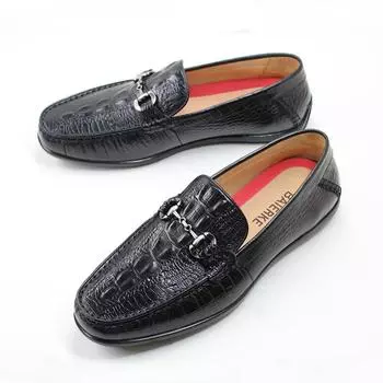 Doudou Shoes Мужская летняя кожаная кожаная повседневная обувь без шнуровки на мягкой подошве Высококачественные универсальные лоферы 38 чёрный