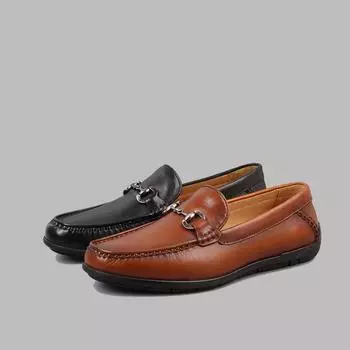 Doudou Shoes, мужская обувь из натуральной кожи, универсальная летняя обувь с мягкой подошвой, ленивый комплект обуви, деловая повседневная дышащая обувь в стиле ретро, лоферы 38 чёрный