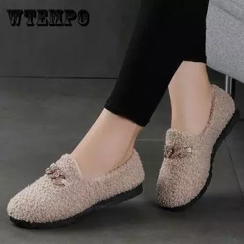 Doudou Shoes: женская осенне-зимняя универсальная верхняя одежда на плоской подошве, бархатная толстая теплая хлопковая обувь 40 белый