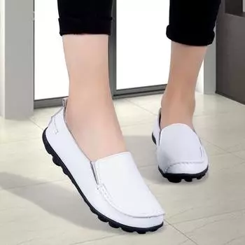 Doudou Женская обувь Повседневная женская обувь Кожаная обувь для мам Обувь Обувь для медсестер 44 белый