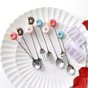 Doughnut Dinnerware Coffeeware Cake Ice Cream Sugar Teaspoon Coffee Spoon Fruit Fork Stirring Spoon Coffee Spoon