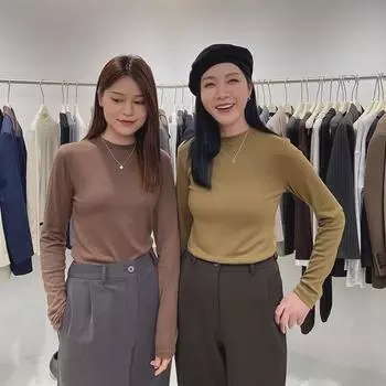 Douyin Black Modal Half-High Collar Long-Sleeve T-Shirt for Women s Autumn/Winter Large