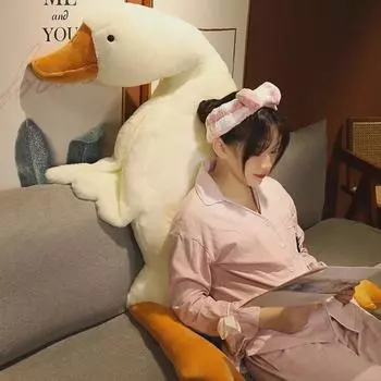 Douyin Celebrity Big White Goose Plush Toy - Успокаивающая подушка-гусь для детей 50 cm