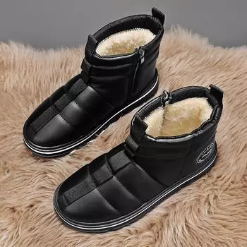 Douyin live stream winter velvet warm down cloth cotton shoes platform outdoor men s shoes medium top Martin boots snow boots 39