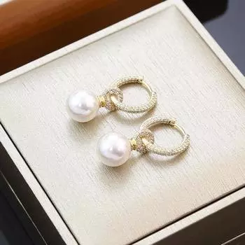 Douyin Популярные серьги-подвески из циркония, высококачественные легкие роскошные серьги, женские модные темпераментные серьги оптом 14k белый