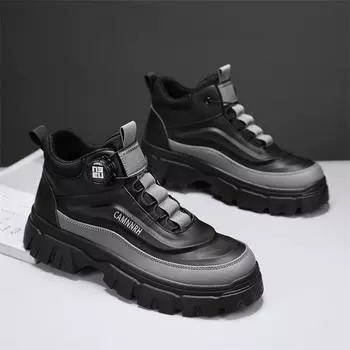 Douyin прямая трансляция высококачественные всесезонные вращающиеся пряжки без шнурков спортивные туфли с низким верхом увеличивающие высоту кроссовки для бега на открытом воздухе мужская обувь 39 черный серый