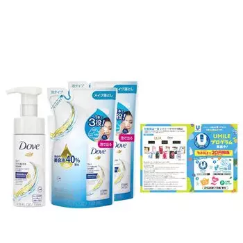 Dove 3в1 Пенка для снятия макияжа Очищающее средство для лица Сменный блок 135 мл 120 мл x 2 с бонусом + +