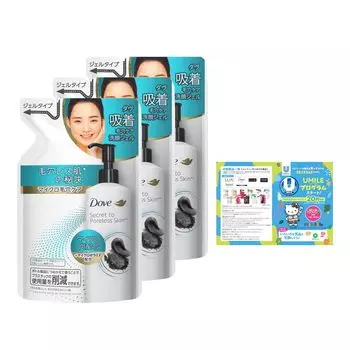 Dove Adsorption Pore Care Гель для умывания для лица с адсорбирующими поры компонентами Сменный блок 140 мл x 3 с бонусом [Оптовая покупка] (Голубь) чёрный