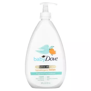 Dove, Baby, Уход за чувствительной кожей, Гипоаллергенный лосьон, Без отдушек, 20 жидких унций (591 мл)