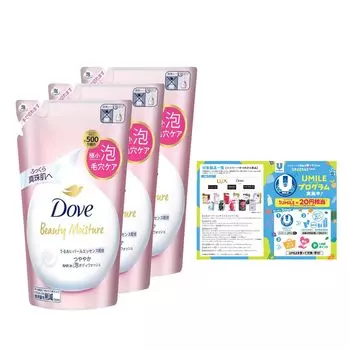 DOVE Beauty Moisture Foam Body Wash Shiny Refill 430 г x 3 шт. с листовкой розовый