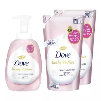 Dove Beauty Увлажняющая пенка для душа с эффектом сияния Сменный блок 540 г 430 г x 2 Мыло для тела + +