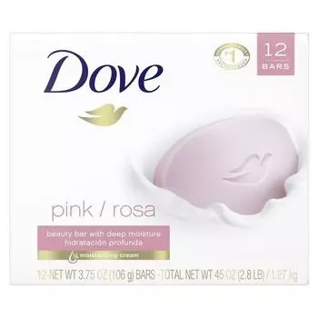 Dove Deep Moisture Beauty Bar, розовый, 106 г, 12 шт.