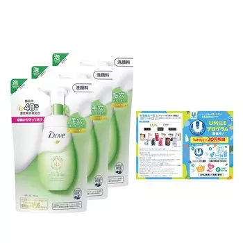 Dove Deep Pure Кремовая пенка для умывания лица, сменный блок 125 мл x 3 шт. с бонусом [Оптовая покупка]