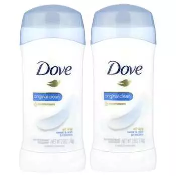 Dove, Дезодорант-антиперспирант, Original Clean, Двойная упаковка, 2 упаковки, 2,6 унции (74 г) Каждый