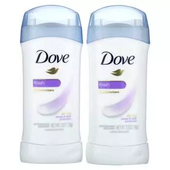 Dove, дезодорант-антиперспирант, твердый, свежий, двойная упаковка, 2 упаковки, 74 г (2,6 унции) каждый