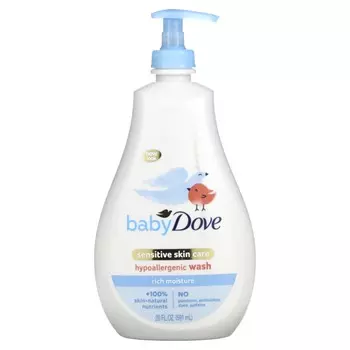 Dove, для младенцев, уход за чувствительной кожей, гипоаллергенное моющее средство, интенсивное увлажнение, 20 жидких унций (591 мл)