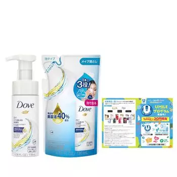 Dove Dove 3в1 Пенящееся очищающее средство для лица, которое может удалить макияж Основной блок сменный набор 135мл 120мл с бонусом + +